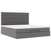 vidaXL Ottoman-Bett mit Matratzen & LEDs Grau 200x200 cm Kunstleder