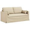 vidaXL Sofa 140cm 2 pcs Creme Metall