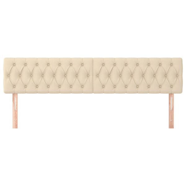vidaXL Kopfteile Creme 180x7x78/88 cm Stoff