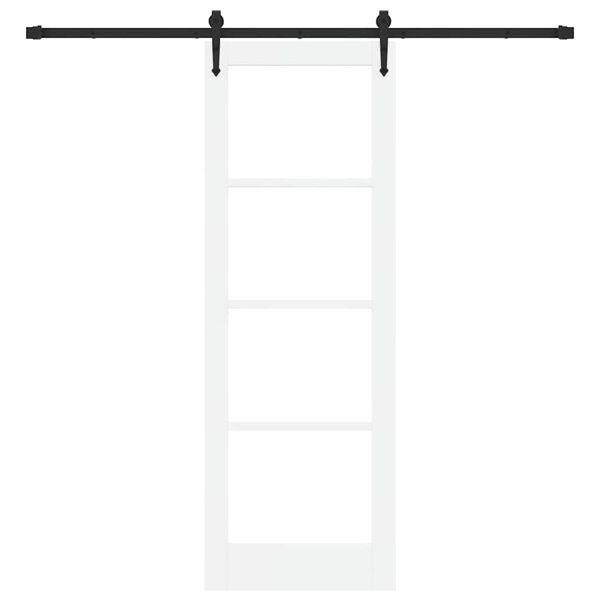 vidaXL Schiebet&uuml;r ORKDAL Wei&szlig; 73,5 x 211 cm Massivholz Kiefer und Glas