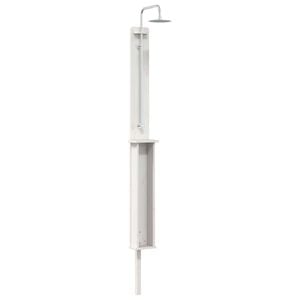 vidaXL Gartendusche 246 cm Massivholz Kiefer und Edelstahl Wei&szlig;