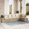 vidaXL Gartensofa-set mit Kissen 6 pcs Beige Poly Rattan