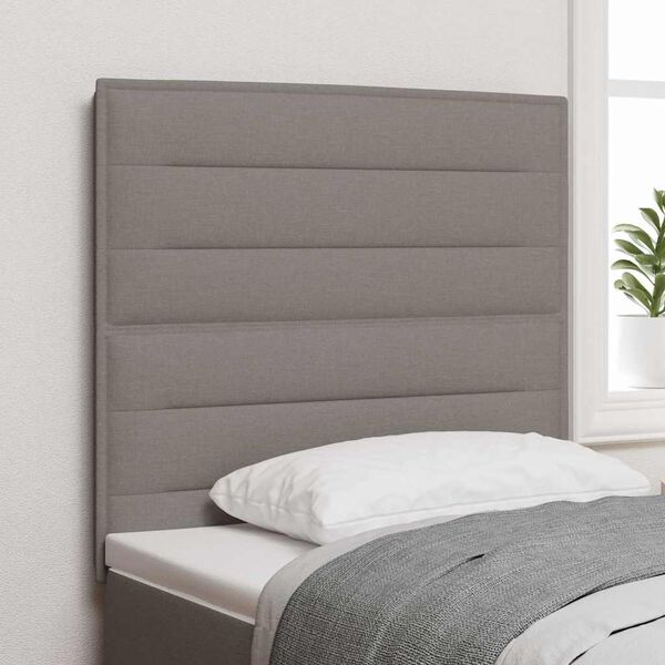vidaXL LED Kopfteil mit LED-Lichtleisten Taupe 90 cm Stoff