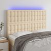 vidaXL LED Kopfteil Creme 144x5x118/128 cm Stoff