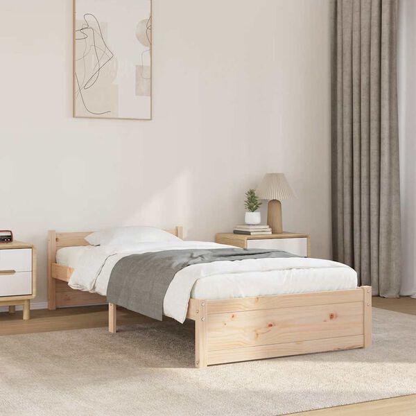 vidaXL Massivholzbett ohne Matratze 75x190 cm