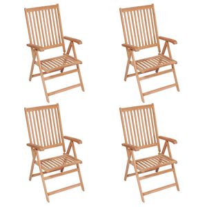 vidaXL Verstellbare Gartenst&uuml;hle 4 Stk. Massivholz Teak