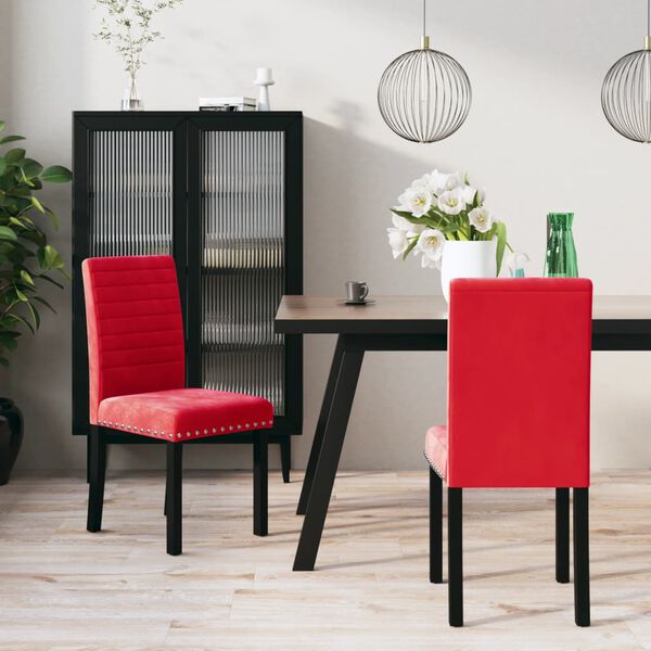 vidaXL Esszimmerst&uuml;hle 2 Stk. Weinrot Samt