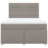 vidaXL Boxspringbett mit Matratze Taupe 160x200 cm Stoff