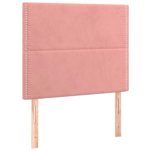 vidaXL LED Kopfteil Rosa 100x5x118/128 cm Samt