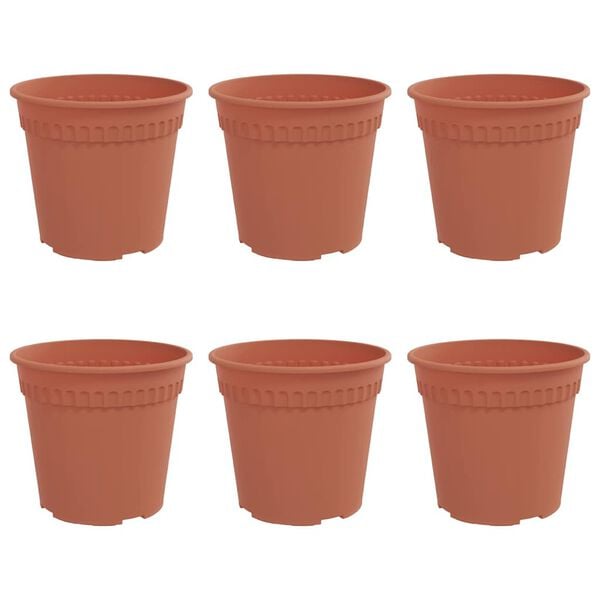 vidaXL Runder Blumentopf 6 pcs Ziegelrot &Oslash; 17 x 14 cm Kunststoff
