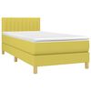 vidaXL Boxspringbett mit Matratze & LED Gr&uuml;n 90x200 cm Stoff