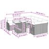 vidaXL Gartensofa-set mit Kissen mit Kissen 9 pcs Hellgrau Poly Rattan