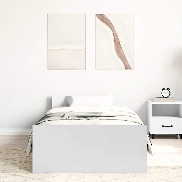 vidaXL Bettgestell Wei&szlig; 100x200 cm Holzwerkstoff