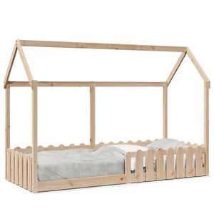 vidaXL Kinderbett Hausbett 80x200 cm Massivholz Kiefer