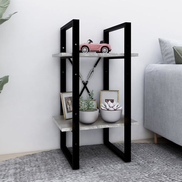 vidaXL B&uuml;cherregal 2 F&auml;cher Grau Sonoma 40x30x70 cm Holzwerkstoff