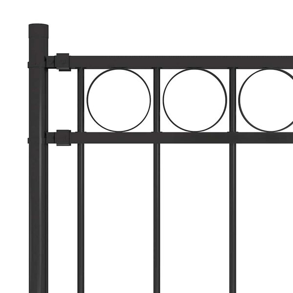 vidaXL Gartenzaun Assen Stahl 1,7 x 1,2 m Schwarz