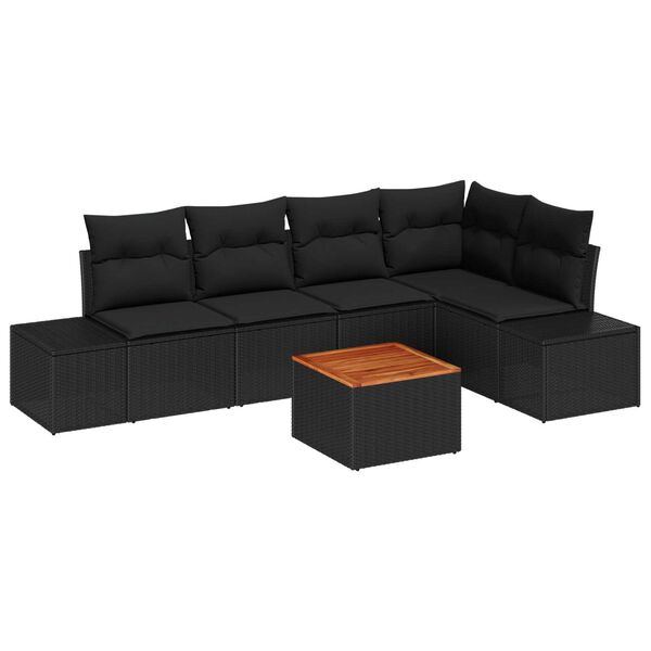 vidaXL Garten-Sofa-Set 6 pcs Schwarz