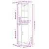 vidaXL Highboard Hochglanz-Wei&szlig; 34,5x34x180 cm Holzwerkstoff