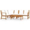 vidaXL 5-tlg. Garten-Lounge-Set mit Auflagen Creme Massivholz Akazie