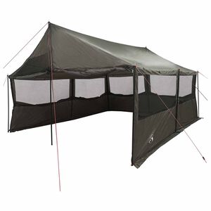 vidaXL Familienzelt Braun grau 450 x 400 x 265 cm Polyester und Stahl