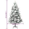 vidaXL Weihnachtsbaum mit Beleuchtung Schnee und Zapfen 225 cm PVC&PE