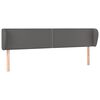vidaXL Kopfteil mit Ohren Grau 203x23x78/88 cm Kunstleder