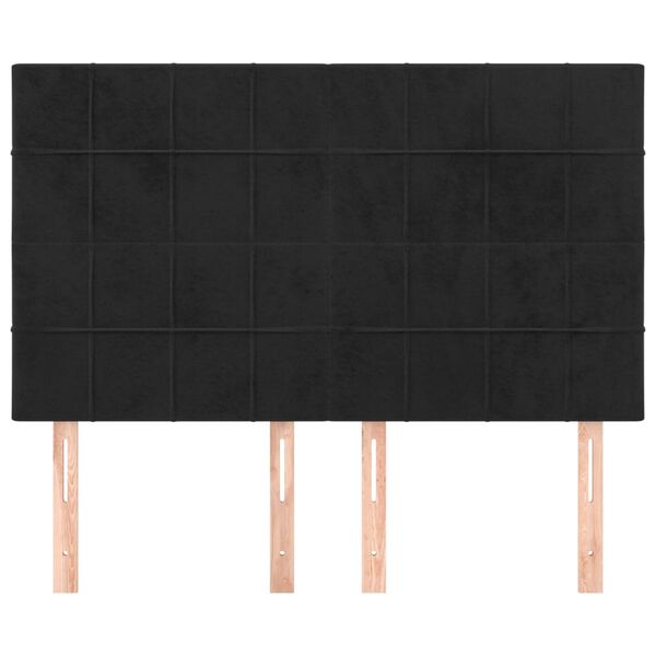 vidaXL Kopfteil Schwarz 144x5x118/128 cm Samt