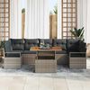 vidaXL Garten-Sofa-Set mit Speicher 8 pcs Grau Poly Rattan