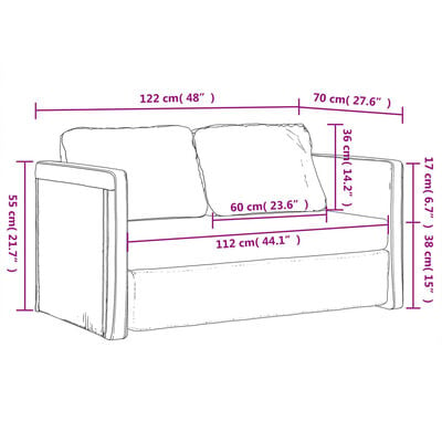 vidaXL Bodensofa mit Schlaffunktion Dunkelgrau 122x204x55 cm Samt