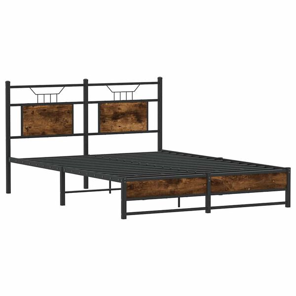 vidaXL Bettgestell ohne Matratze R&auml;uchereiche 150x200 cm Holzwerkstoff