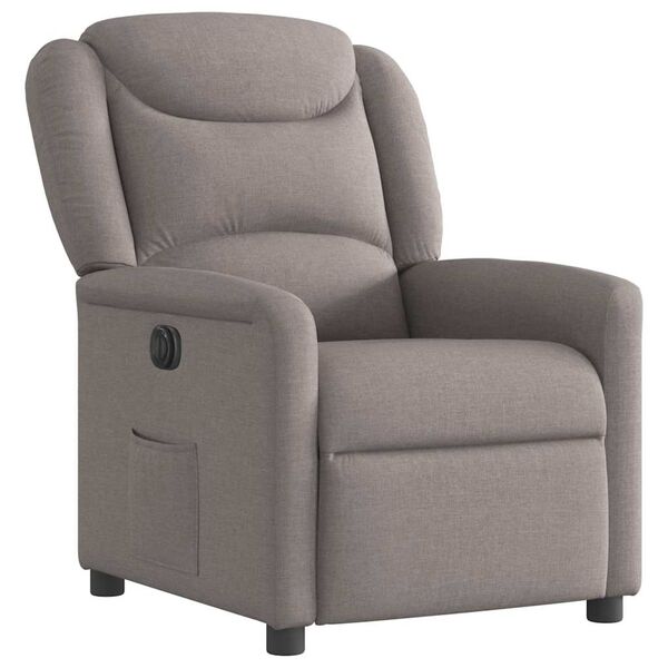 vidaXL Relaxsessel Elektrisch Taupe Stoff