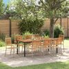 vidaXL Garten Essgruppe 9 pcs Beige 200 x 100 x 75 cm Poly-Rattan