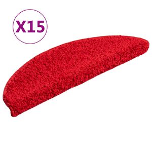 vidaXL Stufenmatten 15 Stk. 56x17x3 cm Rot Halbrund