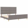 vidaXL Bettgestell mit Kopfteil Taupe 200 x 200 cm Stoff