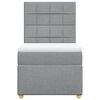vidaXL Boxspringbett mit Matratze Hellgrau 90x200 cm Stoff