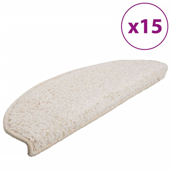 vidaXL Stufenmatten 15 Stk. 65x21x4 cm Wei&szlig; Halbrund Gro&szlig;