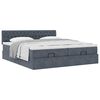 vidaXL Ottoman-Bett mit Matratzen Dunkelgrau 180x200 cm Samt
