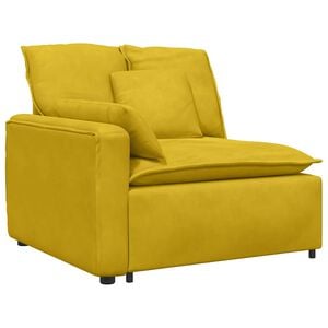 vidaXL Modulares Sofa Endmodul mit Armlehne Kissen Gelb 100 cm