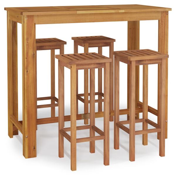 vidaXL 5-tlg. Gartenbar-Set Massivholz Akazie