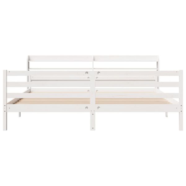 vidaXL Bettgestell mit Kopfteil ohne Matratze Wei&szlig; 200x200 cm