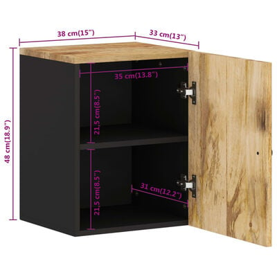 vidaXL Bad-Wandschrank 38x33x48 cm Massivholz Mango