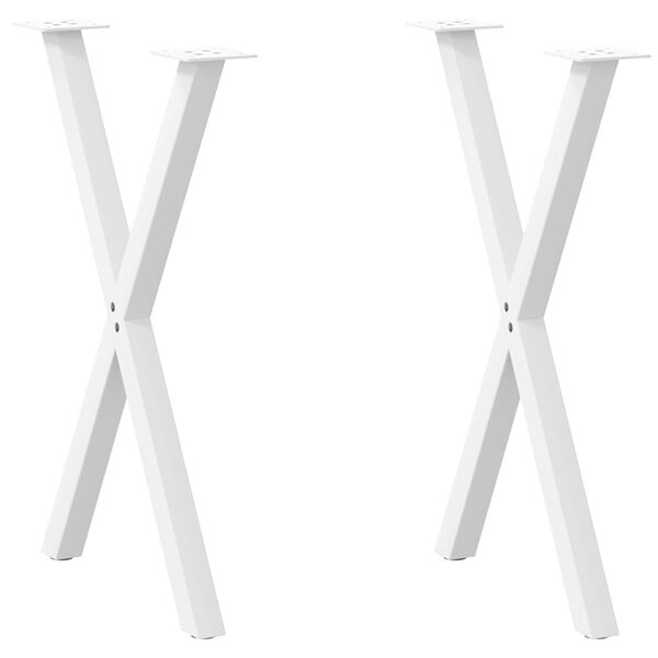 vidaXL Esstischbeine X-Form 2 Stk. Wei&szlig; 57x(72-73) cm Stahl