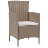 vidaXL Gartenst&uuml;hle mit Kissen 4 Stk. Poly Rattan Beige