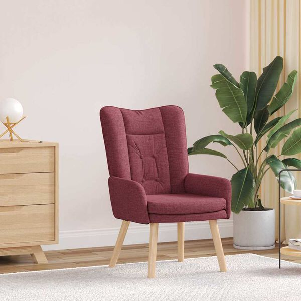 vidaXL Sessel Weinrot 63 x 67 x 94 cm Stoff und Sperrholz
