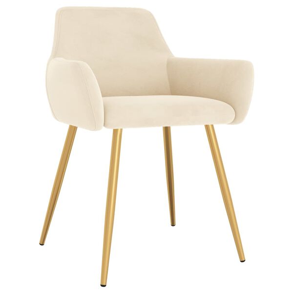 vidaXL Esszimmerst&uuml;hle 4 Stk. Creme Samt