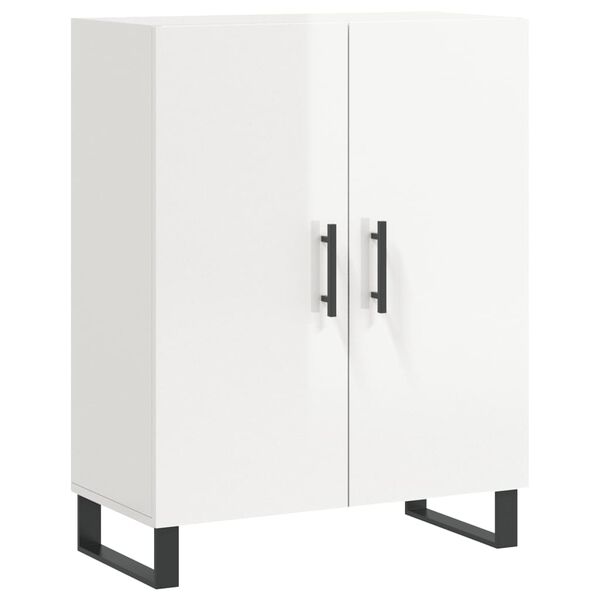 vidaXL Sideboard Hochglanz-Wei&szlig; 69,5x34x90 cm Holzwerkstoff