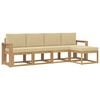 vidaXL Outdoor-Sofagarnitur 5 Stk. Wei&szlig; und Beige