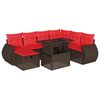 vidaXL 8-teiliges Gartensofa-Set mit Kissen, braun, Polyrattan
