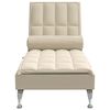 vidaXL Massage-Chaiselongue mit Nackenrolle Creme Stoff