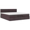 vidaXL Ottoman-Bett mit Matratze & LEDs Dunkelbraun 160x200 cm Stoff